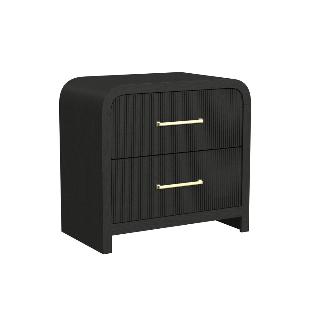 Picket House Furnishings - Woodridge  2-Drawer Nightstand with USB in Black with Grain - B-14440-8W-NS2 view 1
