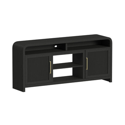 Picket House Furnishings - Woodridge 3PC Entertainment Unit With 70" TV Console in Black with Grain - LA-14440-8W-TV1-3PC view 2