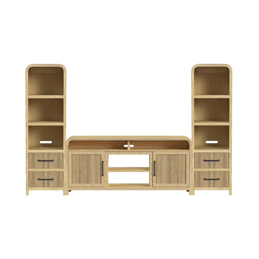 Picket House Furnishings - Woodridge 3PC Entertainment Unit With 70" TV Console in Natural - LA-14440-6-TV1-3PC view 1