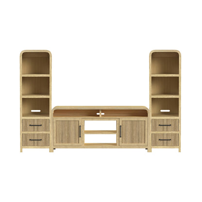 Picket House Furnishings - Woodridge 3PC Entertainment Unit With 70" TV Console in Natural - LA-14440-6-TV1-3PC view 1