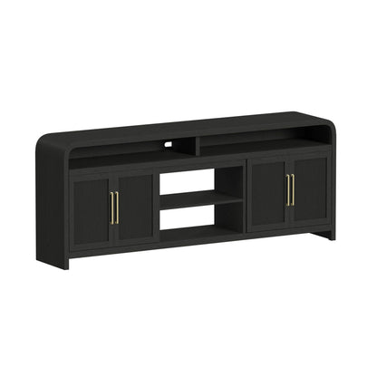 Picket House Furnishings - Woodridge 3PC Entertainment Unit With 82" TV Console in Black with Grain - LA-14440-8W-TV3-3PC view 2
