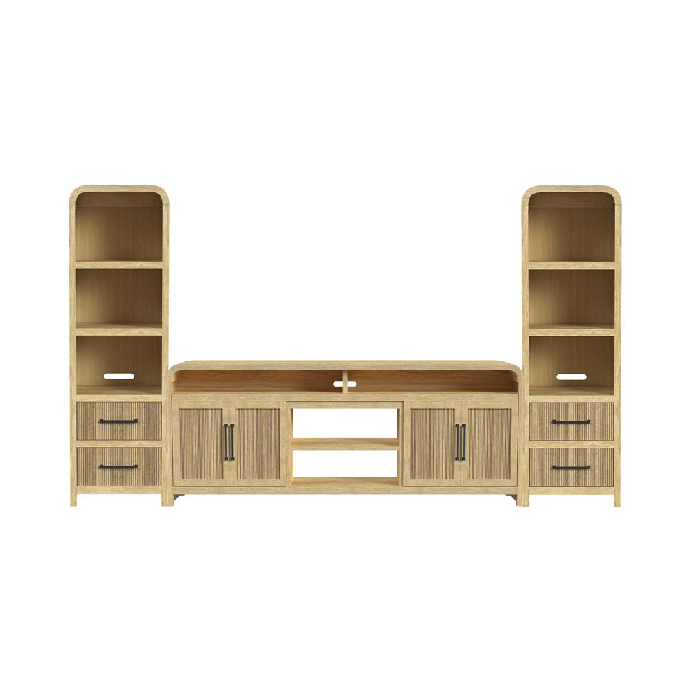 Picket House Furnishings - Woodridge 3PC Entertainment Unit With 82" TV Console in Natural - LA-14440-6-TV3-3PC view 1
