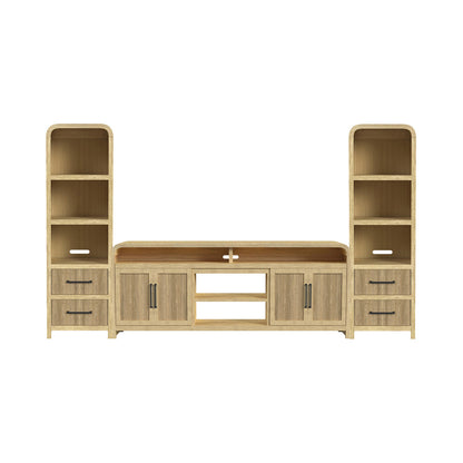 Picket House Furnishings - Woodridge 3PC Entertainment Unit With 82" TV Console in Natural - LA-14440-6-TV3-3PC view 1