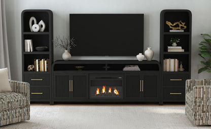 Picket House Furnishings - Woodridge 4PC Entertainment Unit With 82" TV Console in Black with Grain - LA-14440-8W-TV3-4PC view 12