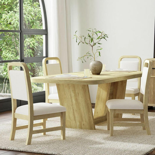 Picket House Furnishings - Woodridge 5PC Standard Height Dining Set in Natural-Table and Four Chairs - D-14440-6-DT-5PC veiw 1