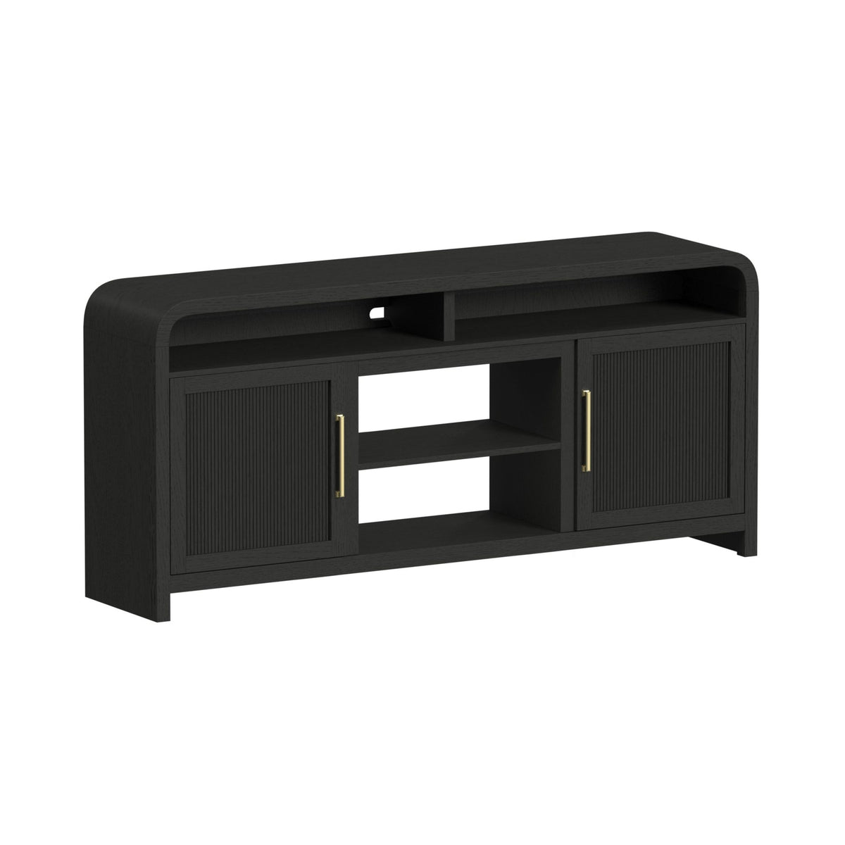 Picket House Furnishings - Woodridge 70" TV Console without Fireplace Insert in Black with Grain - LA-14440-8W-TV1 view 1