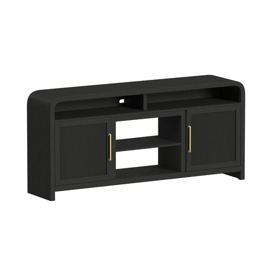 Picket House Furnishings - Woodridge 70" TV Console without Fireplace Insert in Black with Grain - LA-14440-8W-TV1 view 1