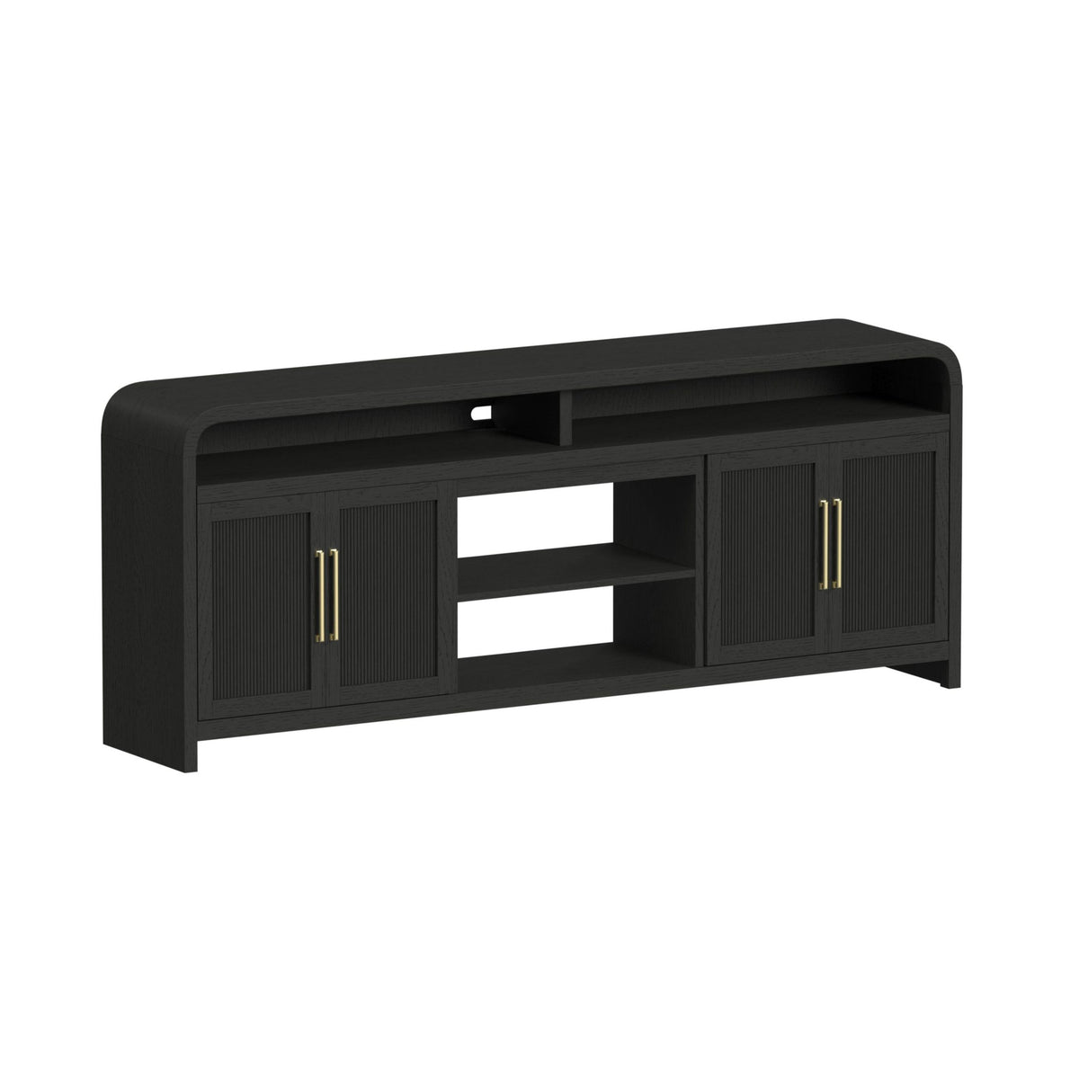 Picket House Furnishings - Woodridge 82" TV Console without Fireplace Insert in Black with Grain - LA-14440-8W-TV3 view 1