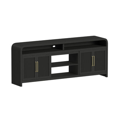 Picket House Furnishings - Woodridge 82" TV Console without Fireplace Insert in Black with Grain - LA-14440-8W-TV3 view 1