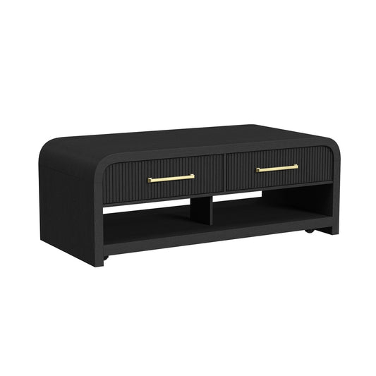 Picket House Furnishings - Woodridge Coffee Table with Casters/Push Through Drawer in Black with Grain - T-14440-8W-CT veiw 1