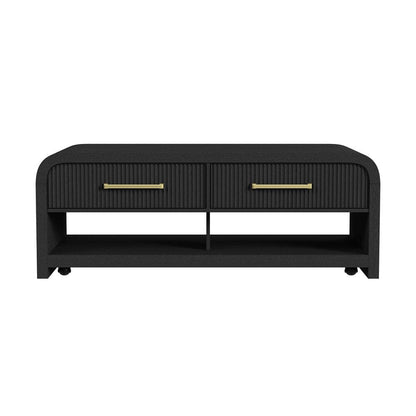Picket House Furnishings - Woodridge Coffee Table with Casters/Push Through Drawer in Black with Grain - T-14440-8W-CT veiw 2