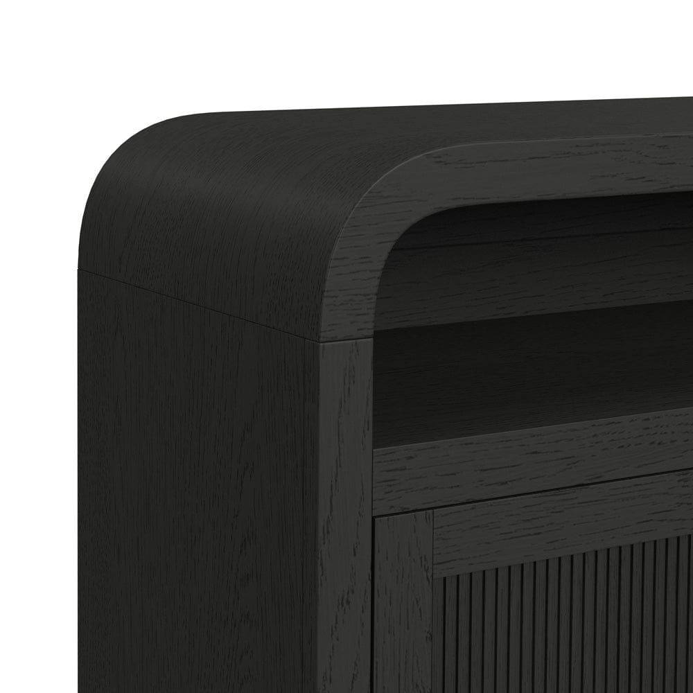 Picket House Furnishings - Woodridge Complete Fireplace Cabinet in Black with Grain - Single Pack - LA-14440-8W-FP view 3