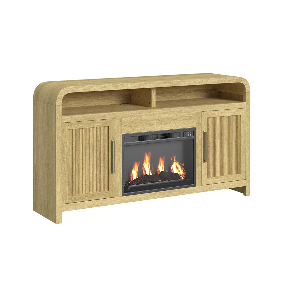 Picket House Furnishings - Woodridge Complete Fireplace Cabinet in Natural - Single Pack - LA-14440-6-FP view 2
