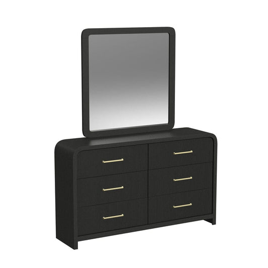 Picket House Furnishings - Woodridge  Dresser and Mirror Set in Black with Grain - B-14440-8W-DRMR view 1