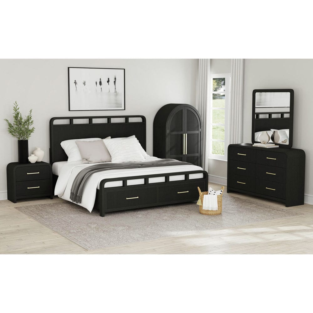 Picket House Furnishings - Woodridge  Dresser and Mirror Set in Black with Grain - B-14440-8W-DRMR view 2