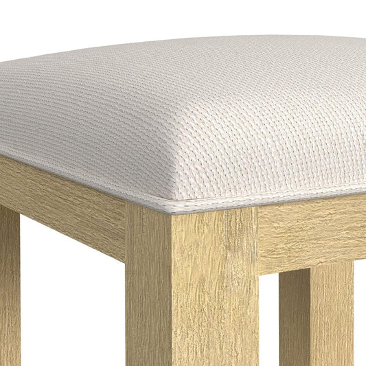 Picket House Furnishings - Woodridge Dressing Stool with White Fabric in Natural - V-14440-6-DST view 2