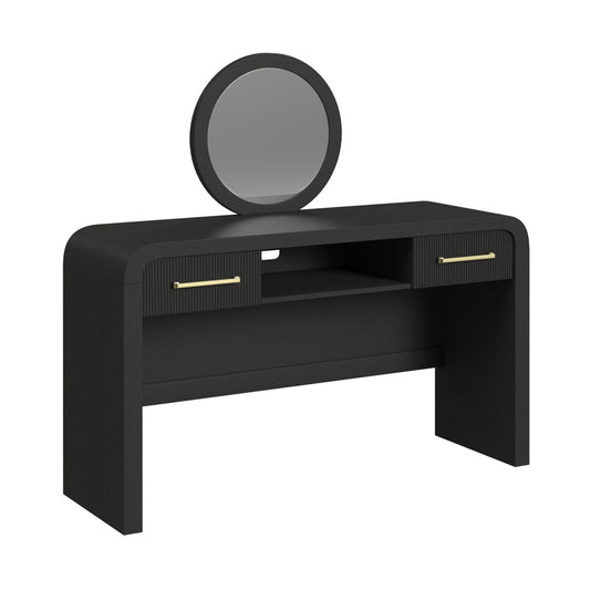 Picket House Furnishings - Woodridge Dressing Table and Mirror in Black with Grain - V-14440-8W-DTC view 1