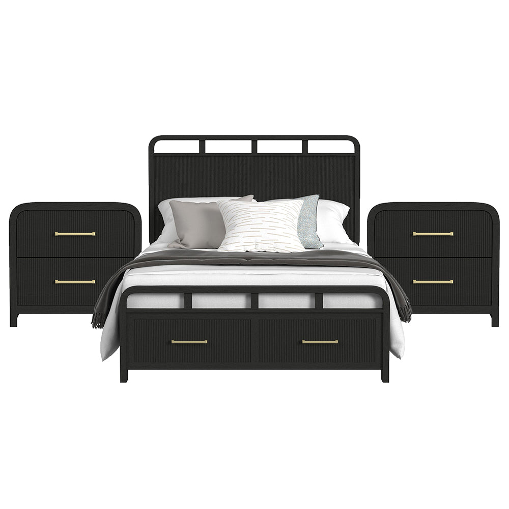 Picket House Furnishings - Woodridge Full Storage 3PC Bedroom Set in Black with Grain - B-14440-8W-FSB-NS2 view 1