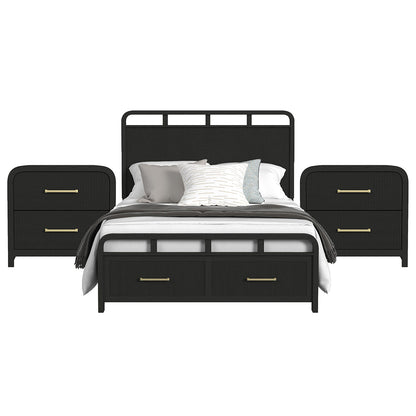 Picket House Furnishings - Woodridge Full Storage 3PC Bedroom Set in Black with Grain - B-14440-8W-FSB-NS2 view 1