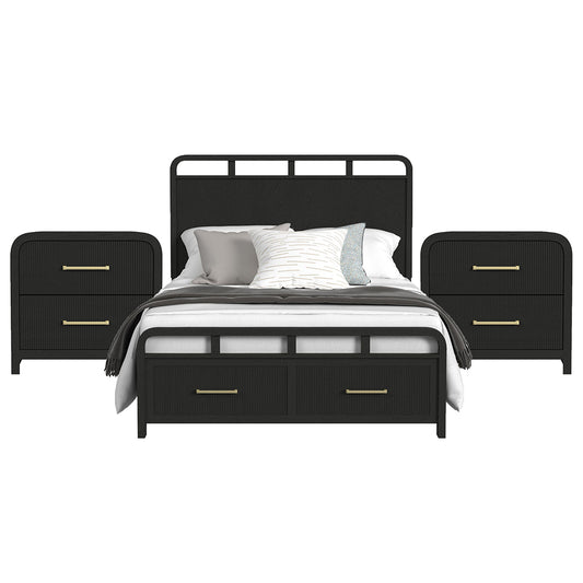 Picket House Furnishings - Woodridge Full Storage 3PC Bedroom Set in Black with Grain - B-14440-8W-FSB-NS2 view 1