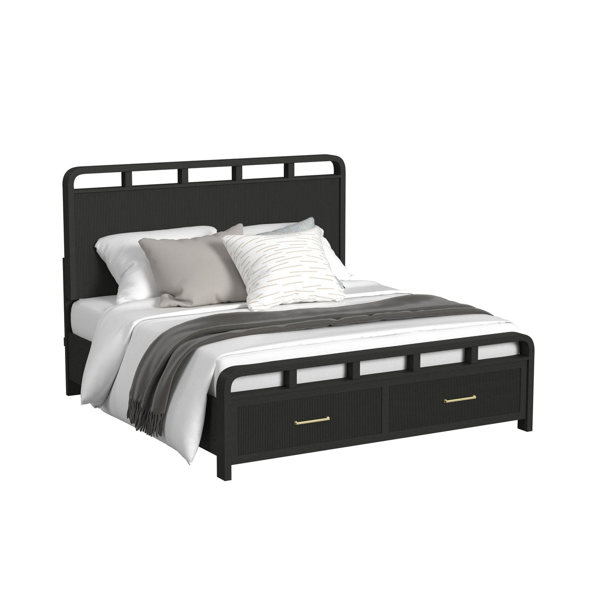 Picket House Furnishings - Woodridge King Storage 3PC Bedroom Set in Black with Grain - B-14440-8W-KSB-NS2 view 4