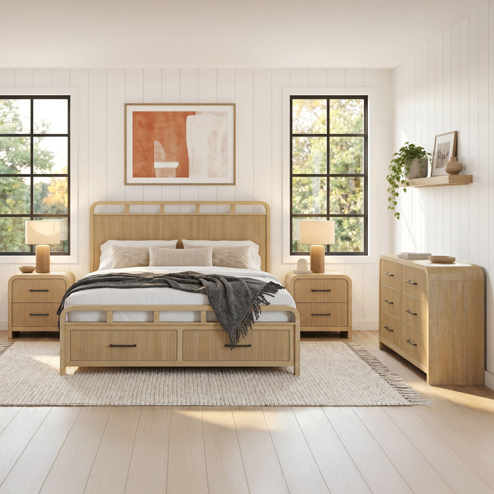 Picket House Furnishings - Woodridge King Storage 4PC Bedroom Set in Natural - B-14440-6-KSB-NSDR view 2