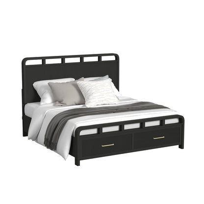 Picket House Furnishings - Woodridge King Storage 5PC Bedroom Set in Black with Grain - B-14440-8W-KSB-NSDRC view 4