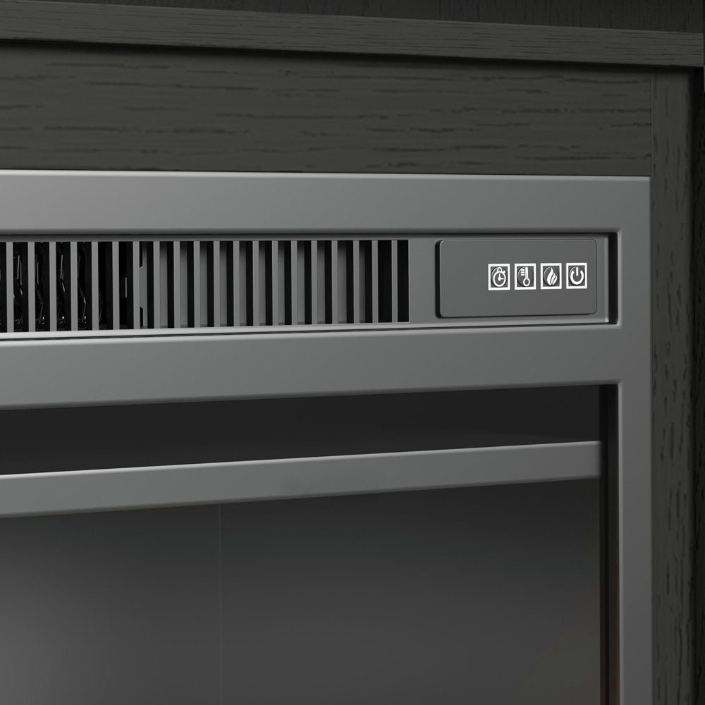 Picket House Furnishings - Woodridge KIT - 70" TV Console in Black with Grain w/23" Fireplace Insert (Ships in 2 Boxes) - LA-14440-8W-TV1FPK view 6
