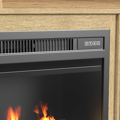 Picket House Furnishings - Woodridge KIT - 70" TV Console in Natural w/23" Fireplace Insert (Ships in 2 Boxes) - LA-14440-6-TV1FPK view 6