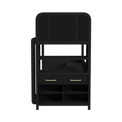 Picket House Furnishings - Woodridge Loft Complete Bunk Bed in Black with Grain - Y-14440-8W-LB view 3
