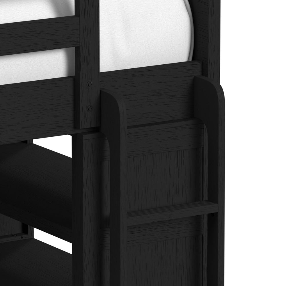 Picket House Furnishings - Woodridge Loft Complete Bunk Bed in Black with Grain - Y-14440-8W-LB view 6