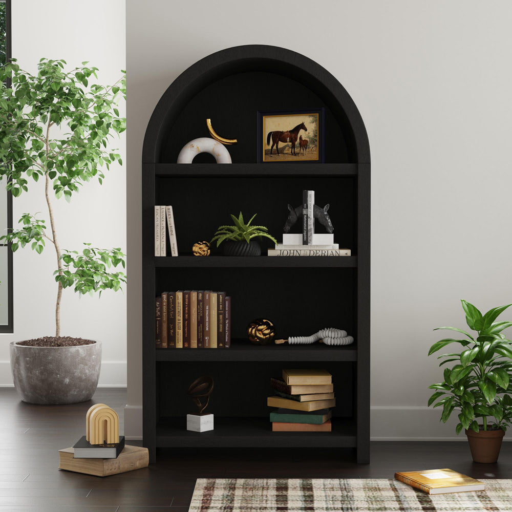 Picket House Furnishings - Woodridge Open Bookcase in Black with Grain - A-14440-8W-DC view 1