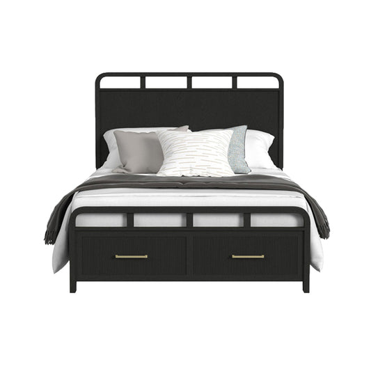 Picket House Furnishings - Woodridge  Queen Storage Bed in Black with Grain - B-14440-8W-QSB view 1