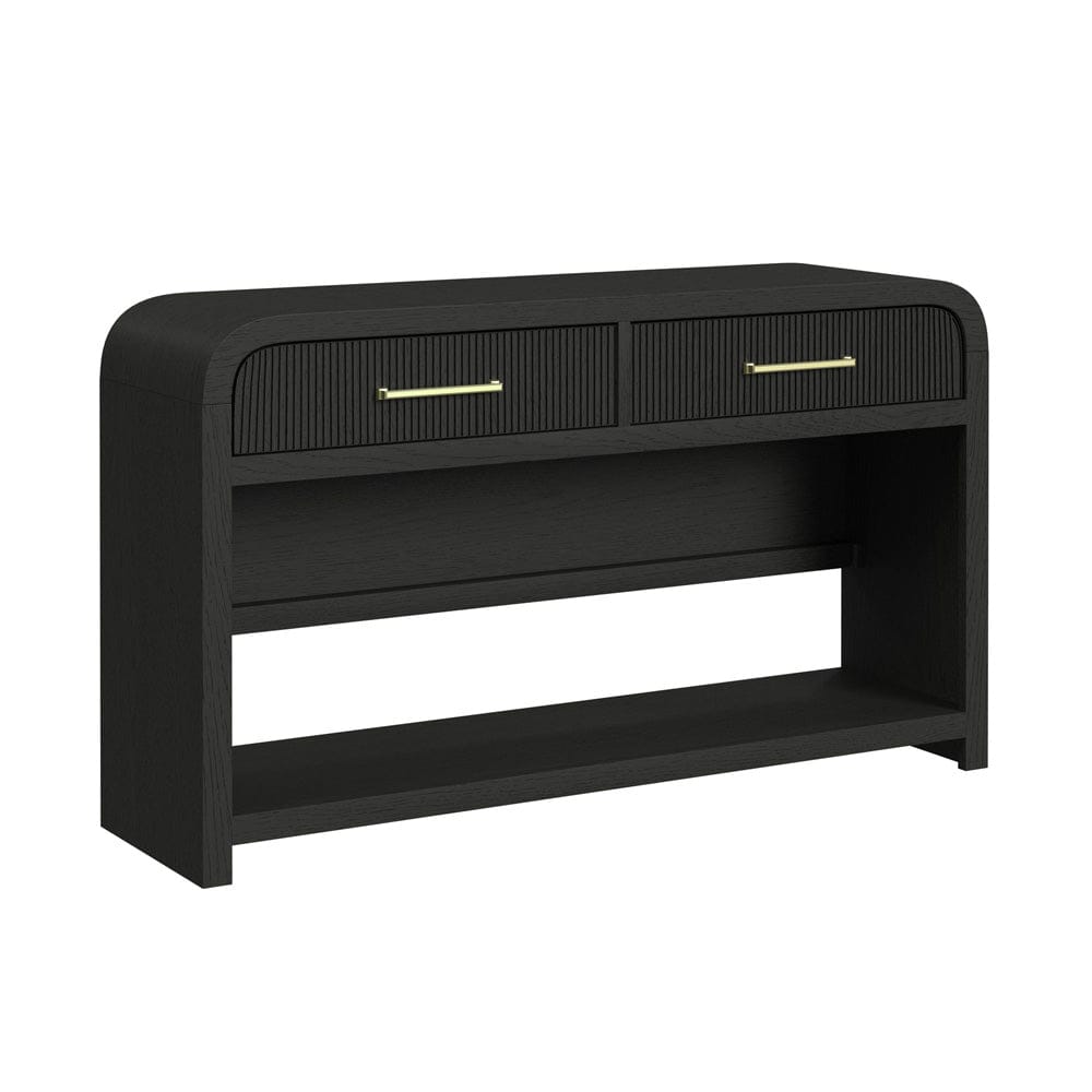 Picket House Furnishings -  Woodridge Sofa Table with Bottom Shelf in Black with Grain - T-14440-8W-ST view 1