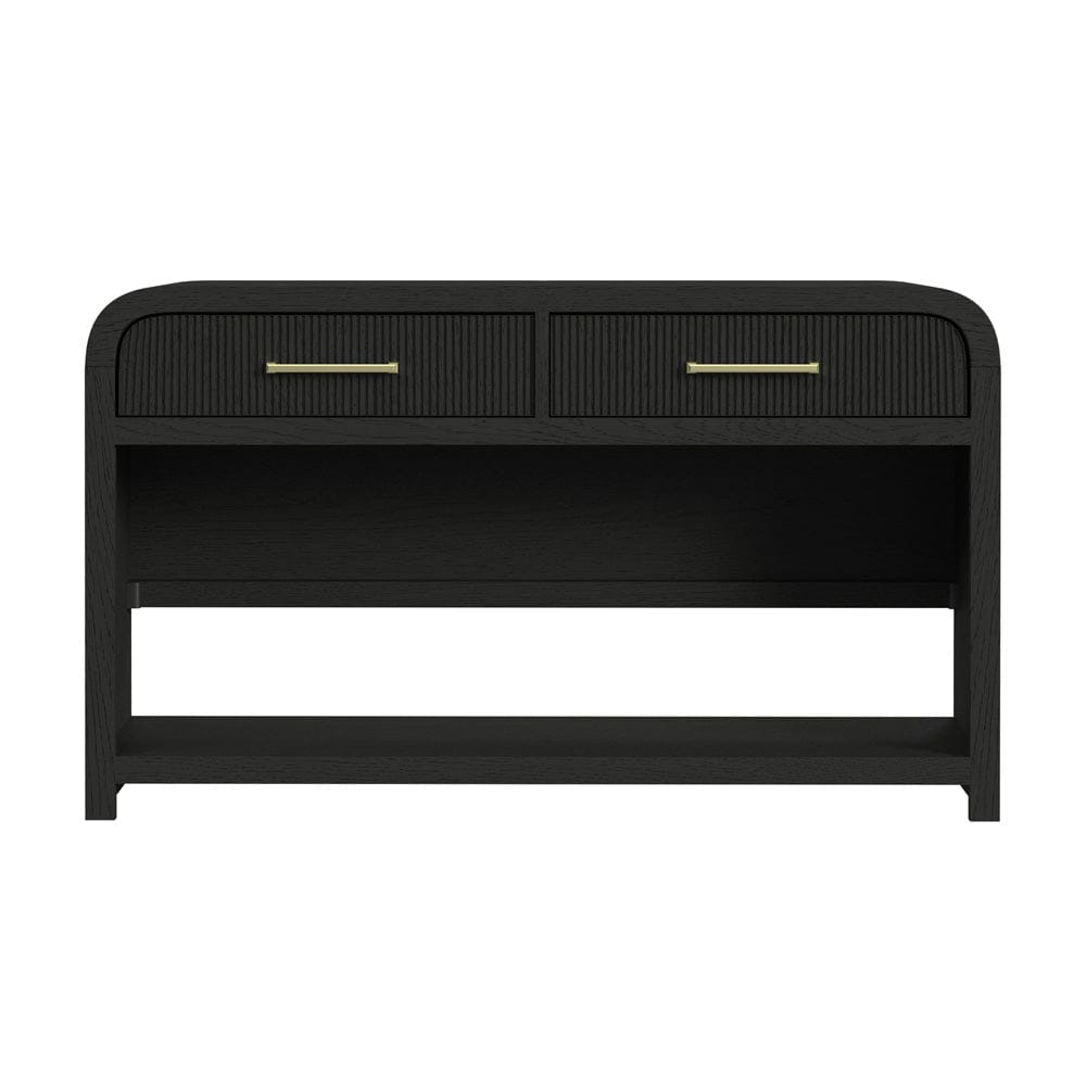 Picket House Furnishings -  Woodridge Sofa Table with Bottom Shelf in Black with Grain - T-14440-8W-ST view 2