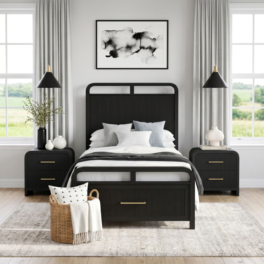 Picket House Furnishings - Woodridge Twin Storage 3PC Bedroom Set in Black with Grain - B-14440-8W-TSB-NS2 view 3