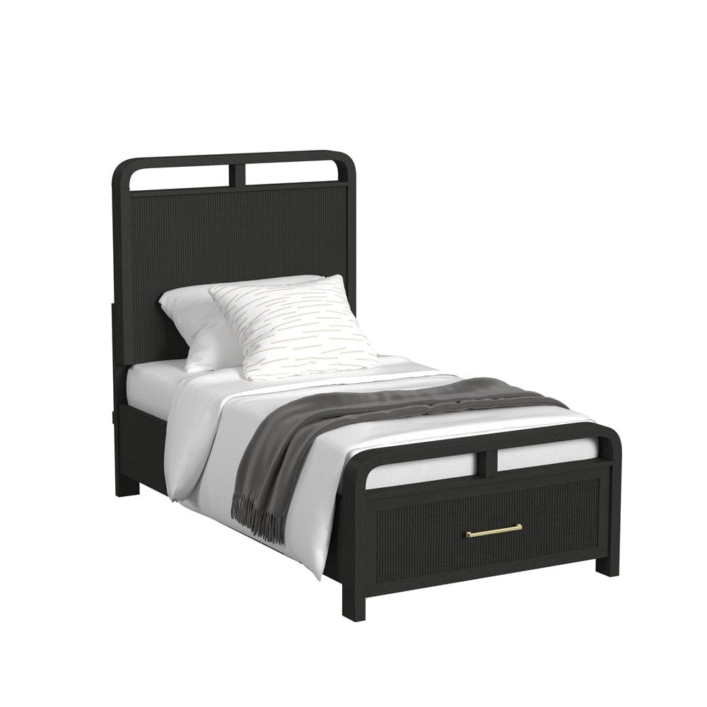 Picket House Furnishings - Woodridge Twin Storage Bed in Black with Grain - B-14440-8W-TSB view 1
