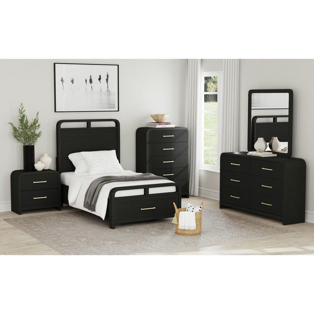 Picket House Furnishings - Woodridge Twin Storage Bed in Black with Grain - B-14440-8W-TSB view 2