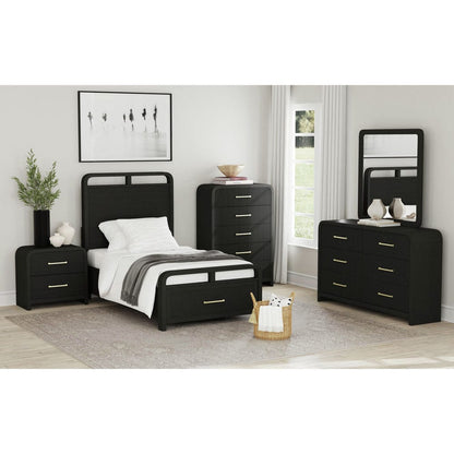Picket House Furnishings - Woodridge Twin Storage Bed in Black with Grain - B-14440-8W-TSB view 2
