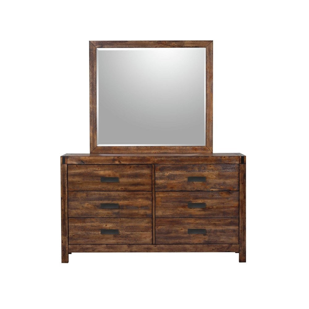 Picket House Furnishings - Wren 6-Drawer Dresser and Mirror Set in Chestnut - WN100DRMR veiw 2