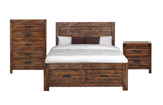 Picket House Furnishings - Wren Full 3PC Platform Storage Bedroom Set In Chestnut - WN100FSB3PC veiw 1