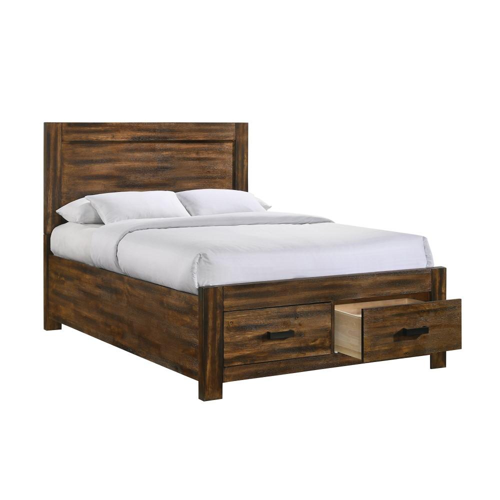 Picket House Furnishings - Wren Full 3PC Platform Storage Bedroom Set In Chestnut - WN100FSB3PC veiw 2