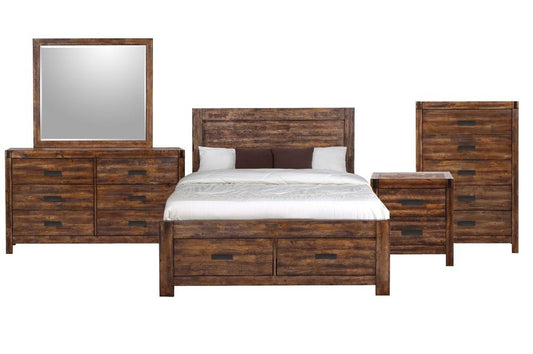 Picket House Furnishings - Wren Full 5PC Platform Storage Bedroom Set In Chestnut - WN100FSB5PC veiw 1