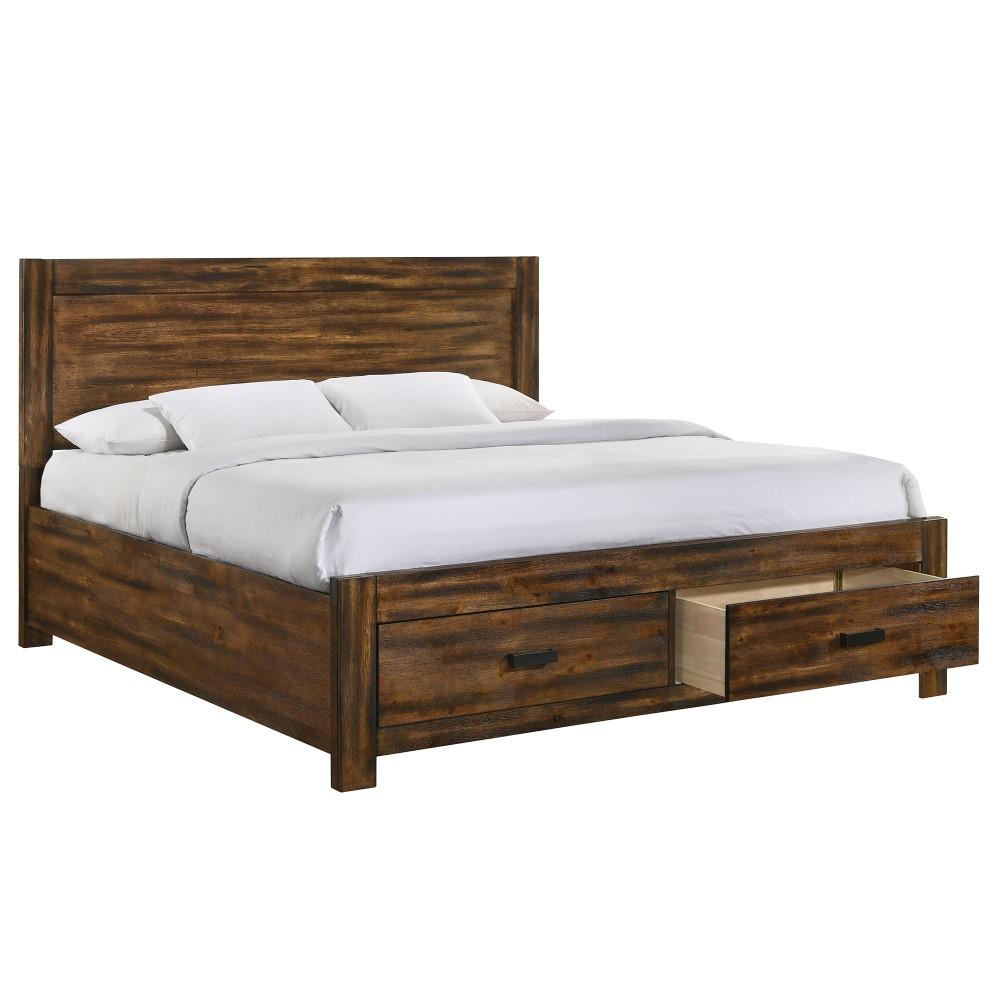 Picket House Furnishings - Wren King Platform Storage Bed in Chestnut - WN100KSB veiw 1