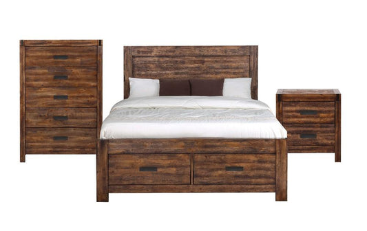 Picket House Furnishings - Wren Queen 3PC Platform Storage Bedroom Set In Chestnut - WN100QSB3PC veiw 1