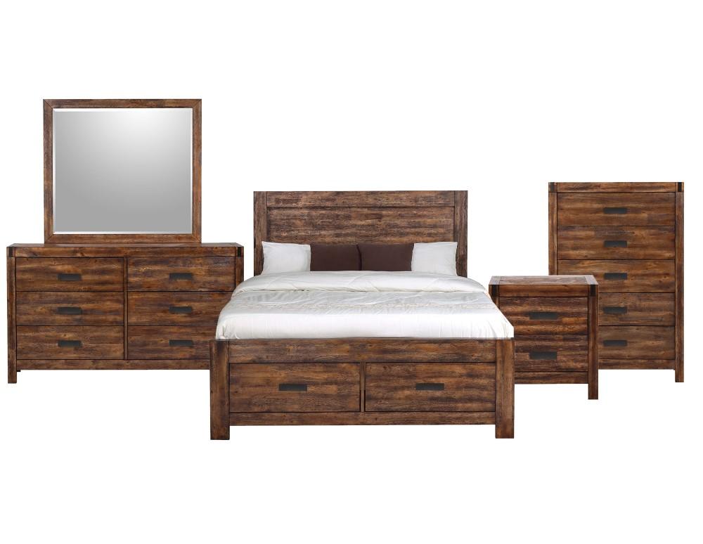Picket House Furnishings - Wren Queen 5PC Platform Storage Bedroom Set In Chestnut - WN100QSB5PC veiw 1