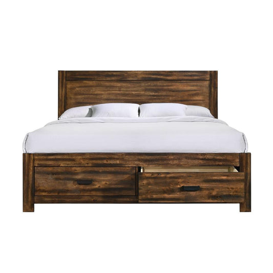 Picket House Furnishings - Wren Queen Platform Storage Bed in Chestnut - WN100QSB veiw 2