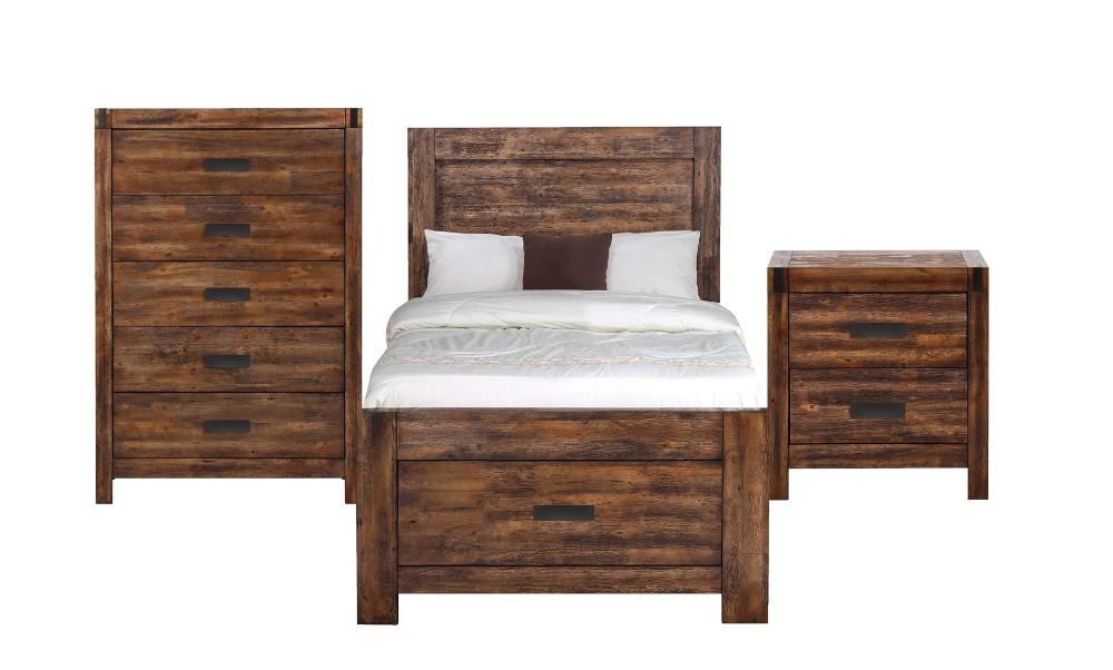 Picket House Furnishings - Wren Twin 3PC Platform Storage Bedroom Set In Chestnut - WN100TSB3PC veiw 1