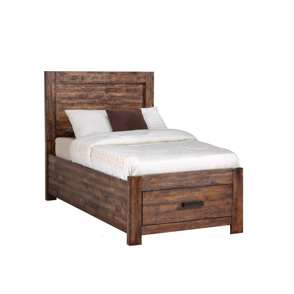 Picket House Furnishings - Wren Twin Platform Storage Bed in Chestnut - WN100TSB veiw 1