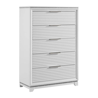 Picket House Furnishings - Xena 5-Drawer Chest in White - B-14260-7-CH veiw 1